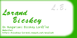lorand bicskey business card